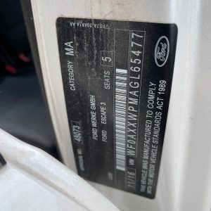 Car Wreckers - Ford Escape 2016 White Auto Petrol