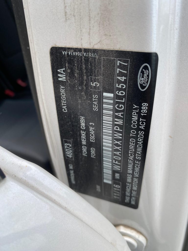 Car Wreckers - Ford Escape 2016 White Auto Petrol