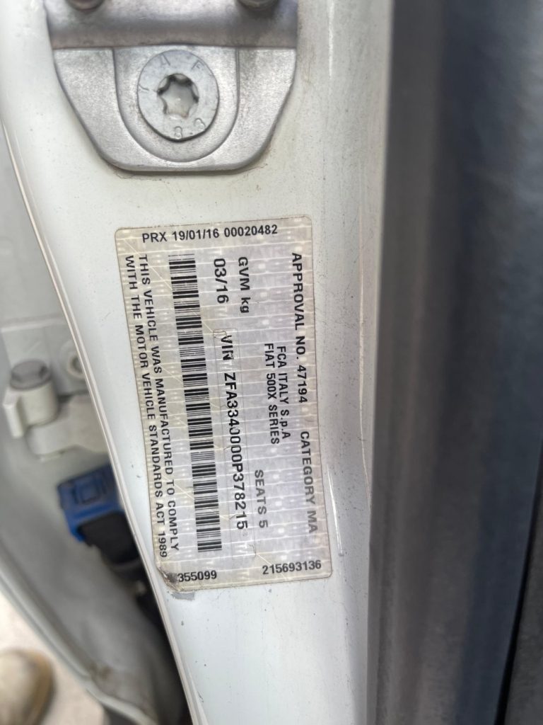 Car Wreckers - Fait 500x 2016 White Auto Petrol