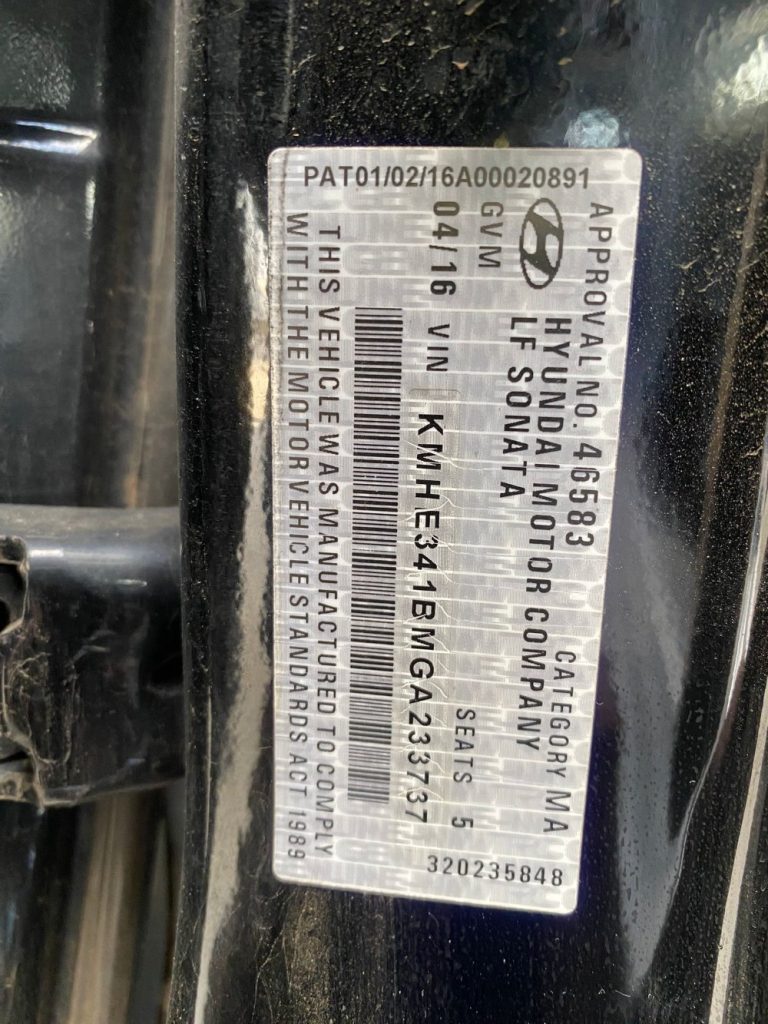 Hyundai Sonata 2016 LF VII 2.0L G4KH Euro 4 DOHC 16v Turbo Petrol Direct Inj. 4cyl 180kW Sedan FWD