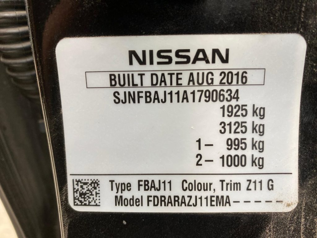 Car Wreckers - Nissan Qashqai 2016 Black Auto Petrol