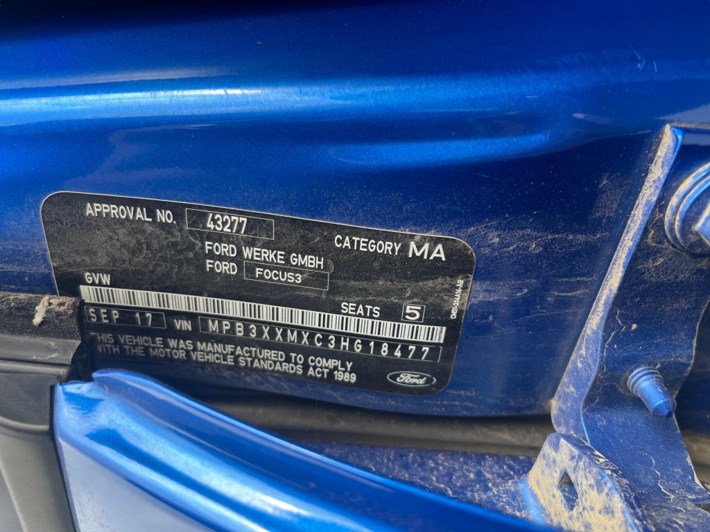 Car Wreckers - Ford Focus 2017 Blue Auto Petrol