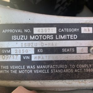 Car Wreckers - Isuzu D-Max 2017