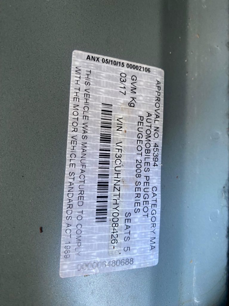 Car Wreckers - Peugeot 2008 2017 Blue Auto Petrol