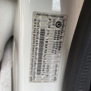 Car Wreckers - Skoda Fabia 2017 White Auto Petrol