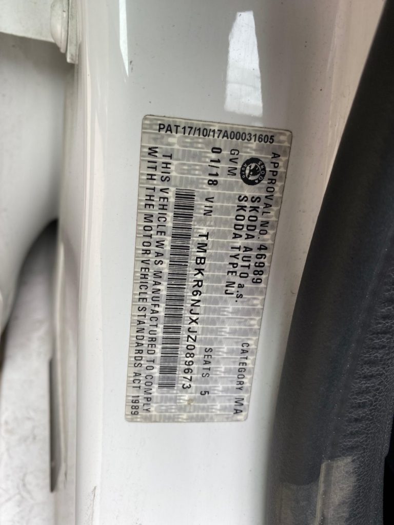 Car Wreckers - Skoda Fabia 2017 White Auto Petrol