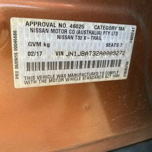 Car Wrecking - NISSAN X-TRAIL 2017