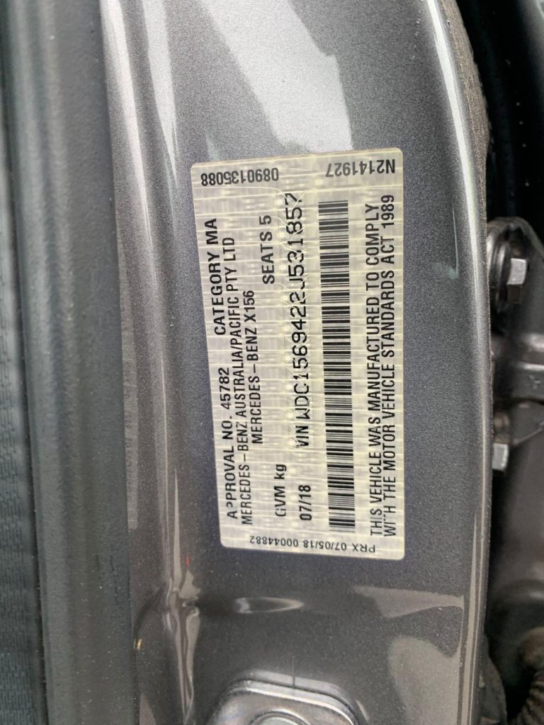 Car Wreckers - Mercedes GLA180 2018 Silver Auto Petrol