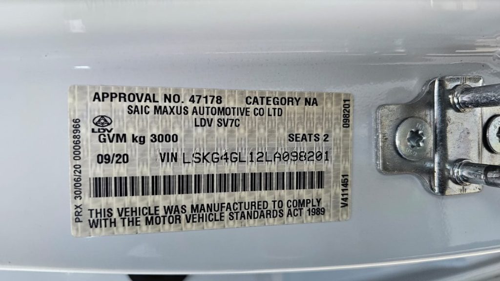 Car Wreckers - LDV G10 2020 White Auto Diesel