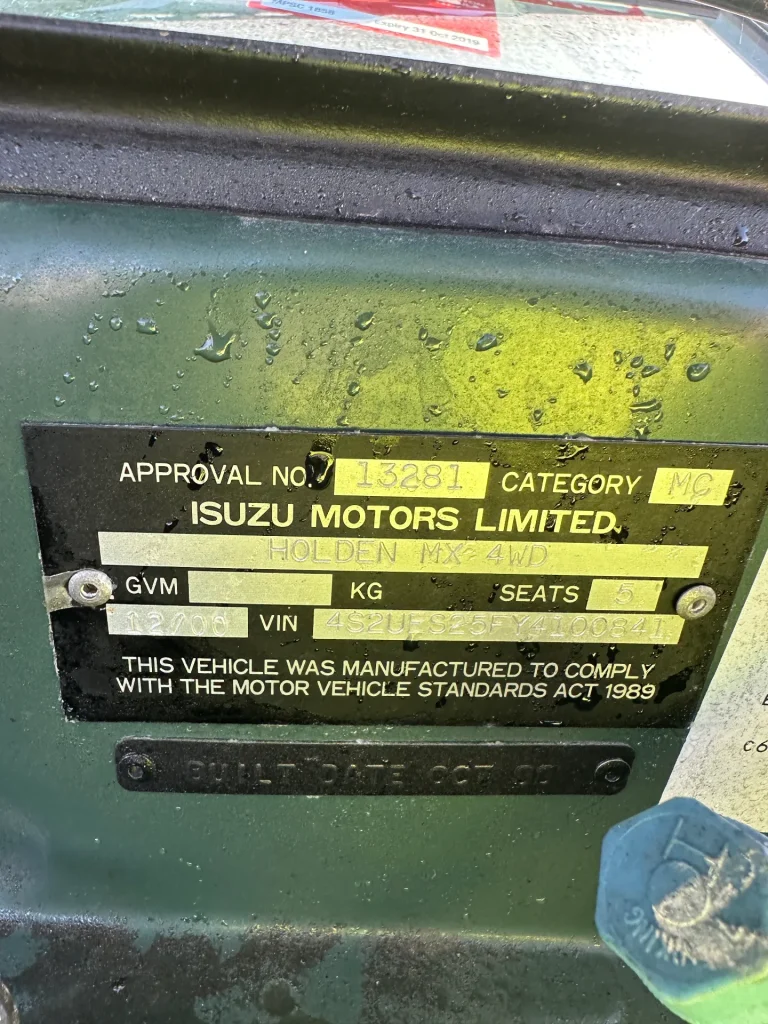 Holden Frontera 2000 Green Manual Petrol