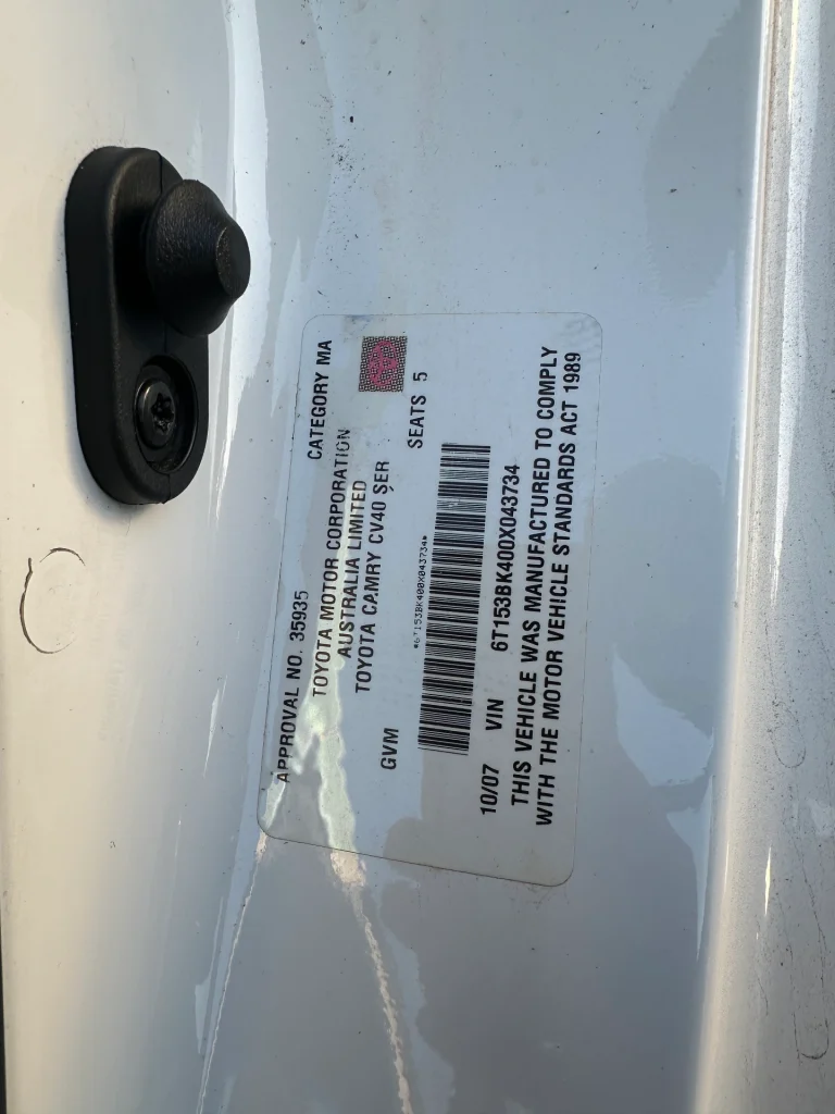 Toyota Camry 2007 White Auto Petrol