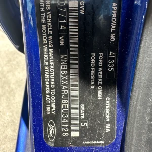 Ford Fiesta 2014 Blue Auto Petrol