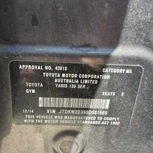 Toyota Yaris 2014 Grey Auto Petrol