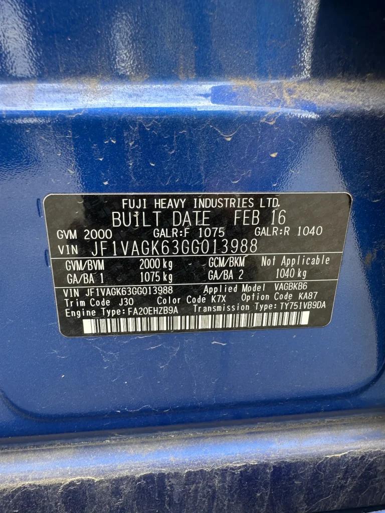 Subaru Wrx 2016 Blue Man Petrol