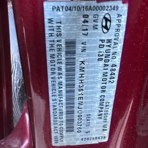 Hyundai I30 2017 Red Auto Petrol