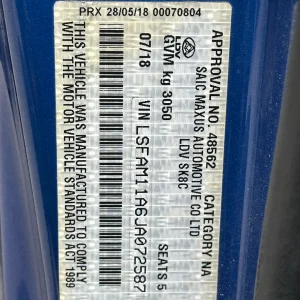 LDV T60 2018 Blue Auto Diesel