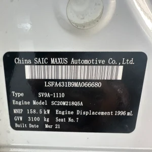 LDV D90 2021 White Auto Diesel