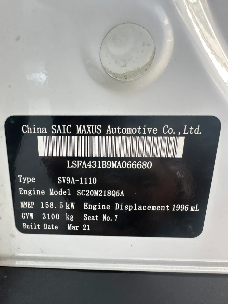 LDV D90 2021 White Auto Diesel