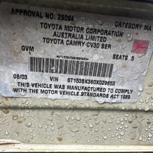 Toyota Camry 2003 Gold Auto Petrol