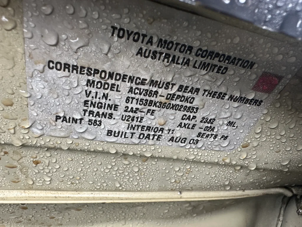 Toyota Camry 2003 Gold Auto Petrol