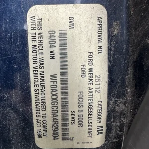 Ford Focus 2004 Blue Auto Petrol