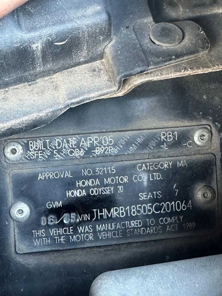 Honda Odessey 2005 Black Auto Petrol