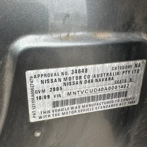 Nissan Navara 2009 Grey Man Diesel