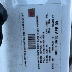 Toyota Aurion 2009 White Auto Petrol