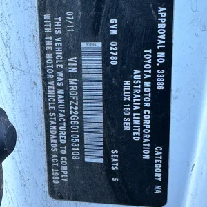 Toyota Hilux 2011 White Man Diesel