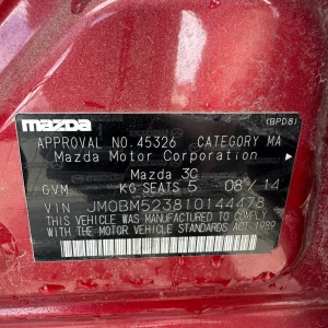 Mazda 3 sp25 2014 Red Auto Petrol