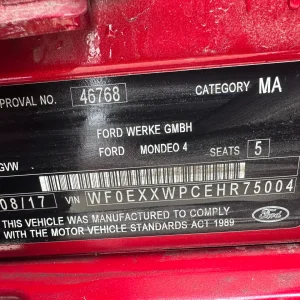 Ford Mondeo 2017 Red Auto Diesel