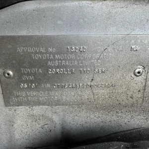 Toyota Corolla 2001 Silver Auto Petrol