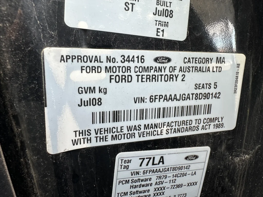 Ford Territory 2008 Black Auto Petrol