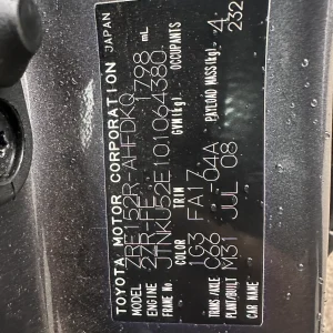 Toyota Corolla 2008 Grey Auto Petrol