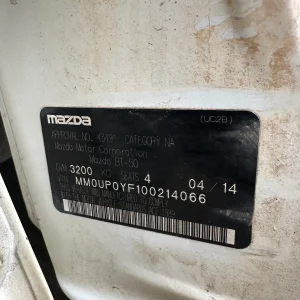 Mazda BT50 2014 White Man Diesel