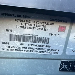 Toyota Camry 2005 Green Auto Petrol