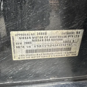 Nissan Navara 2014 Black Man Diesel