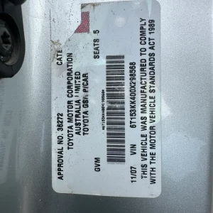Toyota Aurion 2007 Silver Auto Petrol
