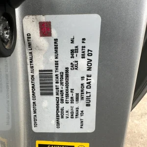 Toyota Aurion 2007 Silver Auto Petrol