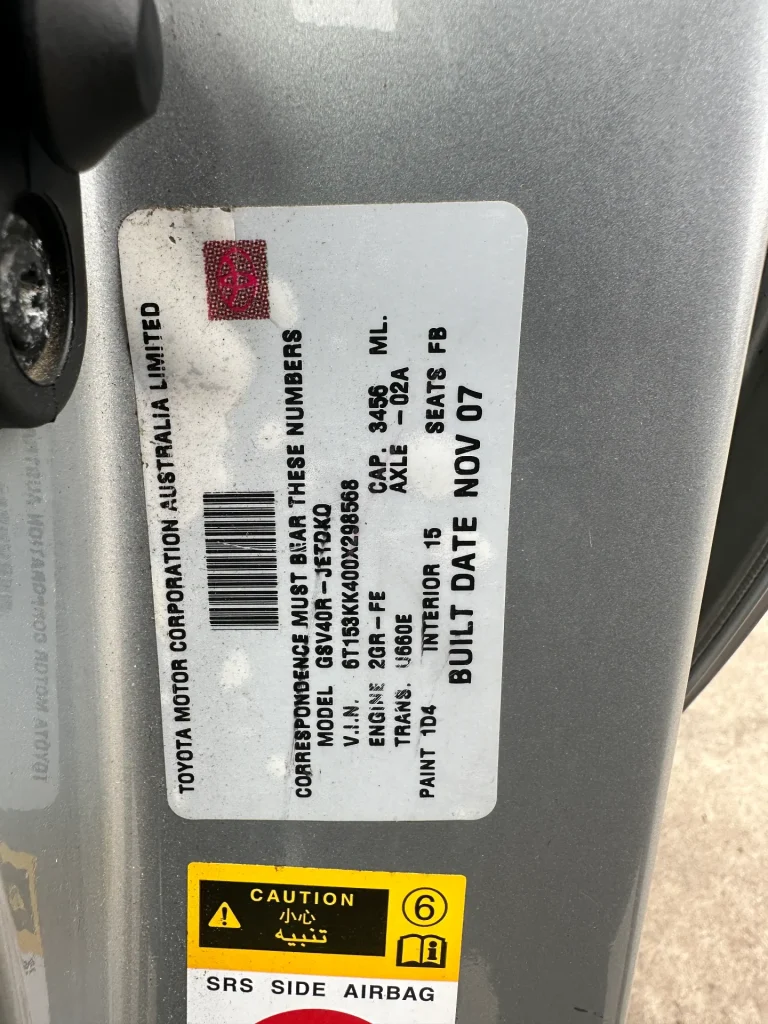 Toyota Aurion 2007 Silver Auto Petrol