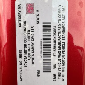 Toyota Camry 2008 Red Auto Petrol