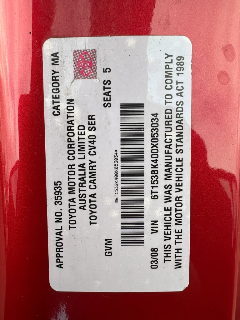 Toyota Camry 2008 Red Auto Petrol