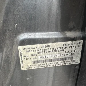 Nissan Navara 2010 Grey Auto Diesel