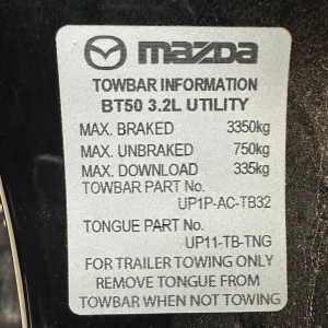 Mazda BT50 2012 Black Man Petrol