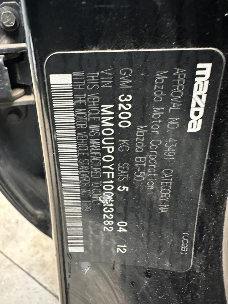 Mazda BT50 2012 Black Man Petrol