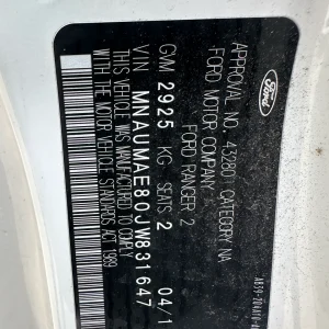 Ford Ranger 2018 White Man Diesel