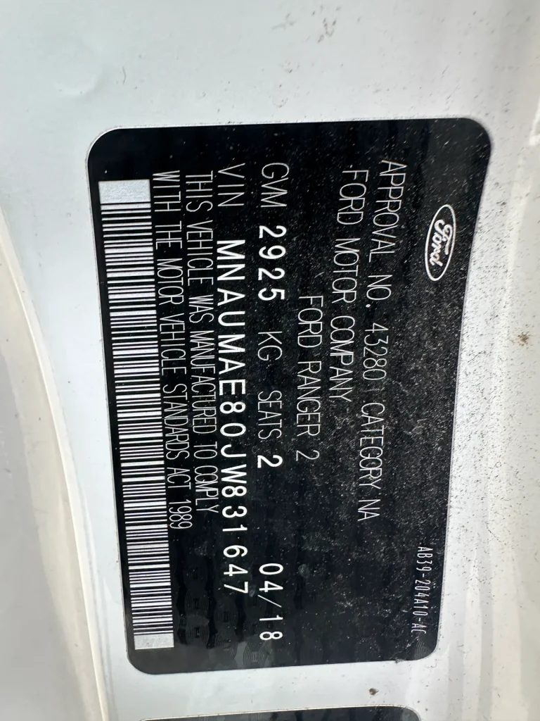 Ford Ranger 2018 White Man Diesel