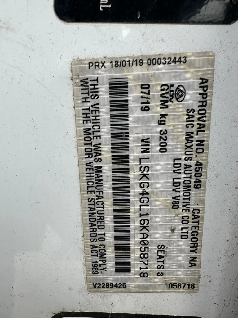 LDV V80 2019 White Auto Diesel