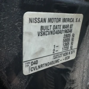 Nissan Navara 2007 Grey Auto Diesel