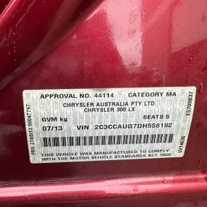 Chrysler 300C 2013 Red Auto Petrol